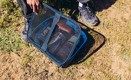 Durchsichtige Abdeckung mit Reißverschluss