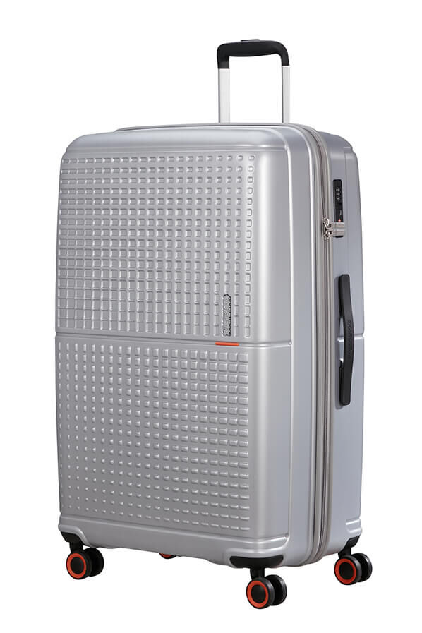American Tourister Geopop Spinner 77/28 Tsa. 77cm  Argent M&eacute;tallique