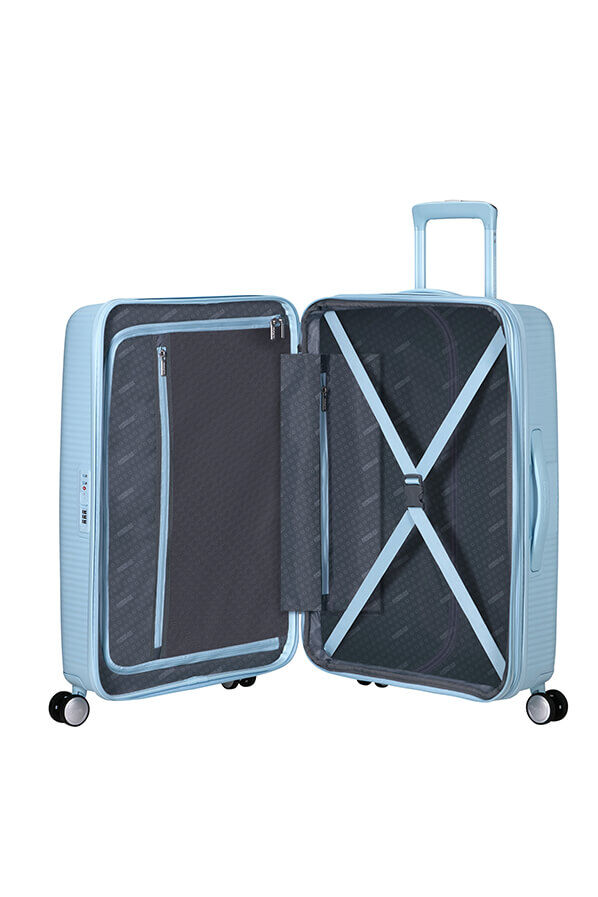 American Tourister SoundBox Spinner TSA Expandable 67cm  Pastel Blue American Tourister SoundBox Spinner TSA Expandable 67cm  Pastel Blue