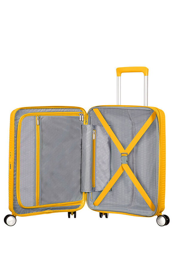 American Tourister Soundbox Spinner 55  Golden Yellow American Tourister Soundbox Spinner 55  Golden Yellow