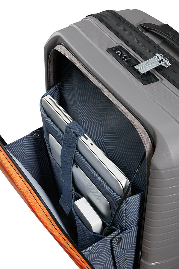 American Tourister Airconic Spinner Frontloader 15.6' 55cm  Grey/Orange