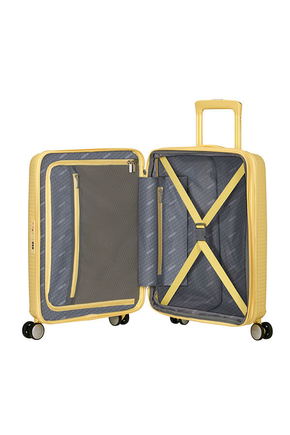 American Tourister SoundBox Spinner TSA Expandable 55cm  Pastel Yellow American Tourister SoundBox Spinner TSA Expandable 55cm  Pastel Yellow