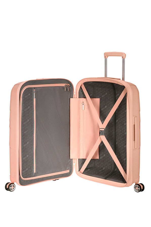 American Tourister StarVibe Spinner Expandable TSA 67cm  Metallic Peach American Tourister StarVibe Spinner Expandable TSA 67cm  Metallic Peach