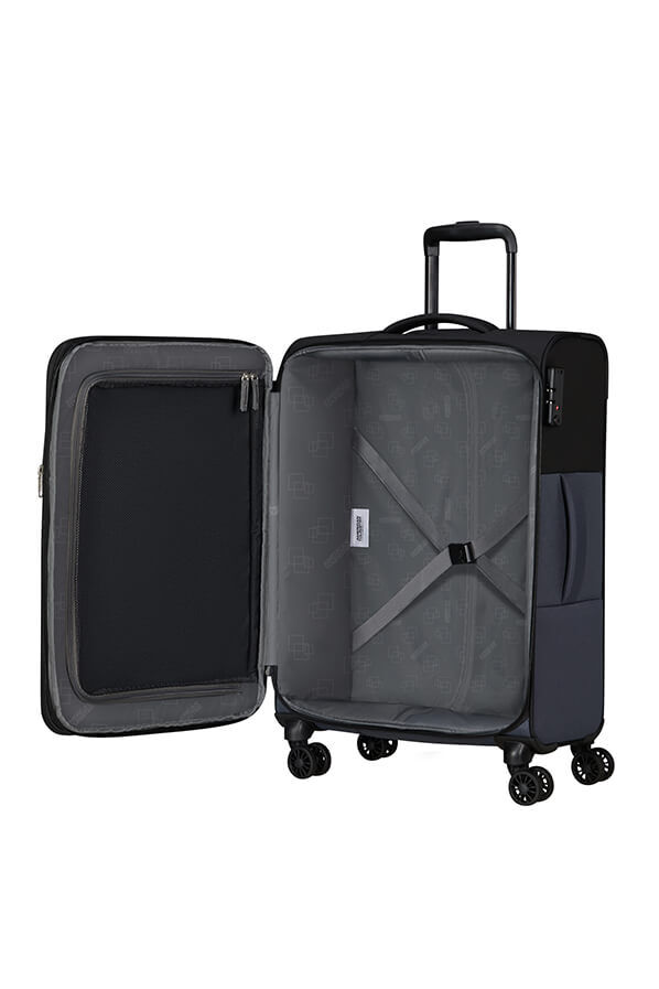 American Tourister Daring Dash Spinner Expandable TSA M  Black/Grey