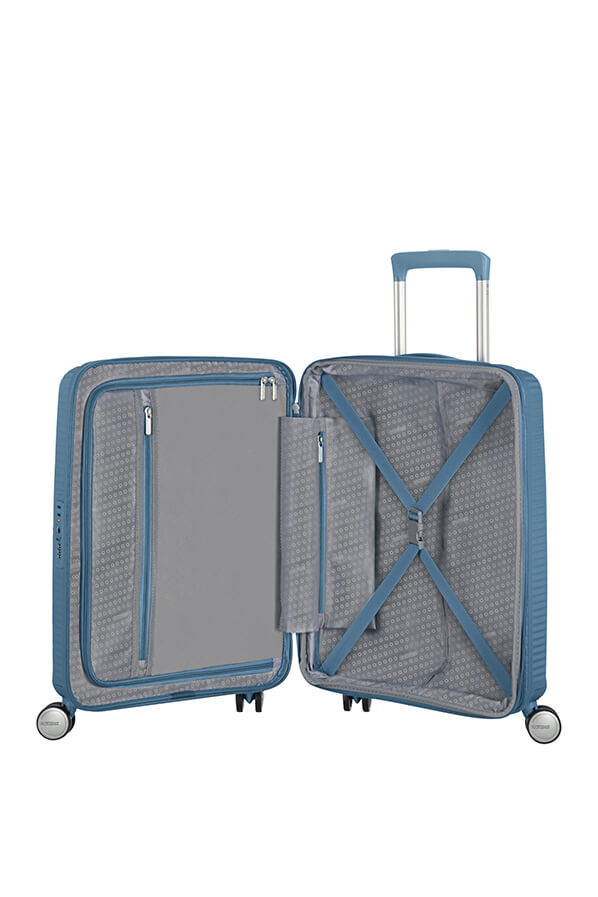 American Tourister Soundbox Spinner Expandable 55cm  Stone Blue American Tourister Soundbox Spinner Expandable 55cm  Stone Blue