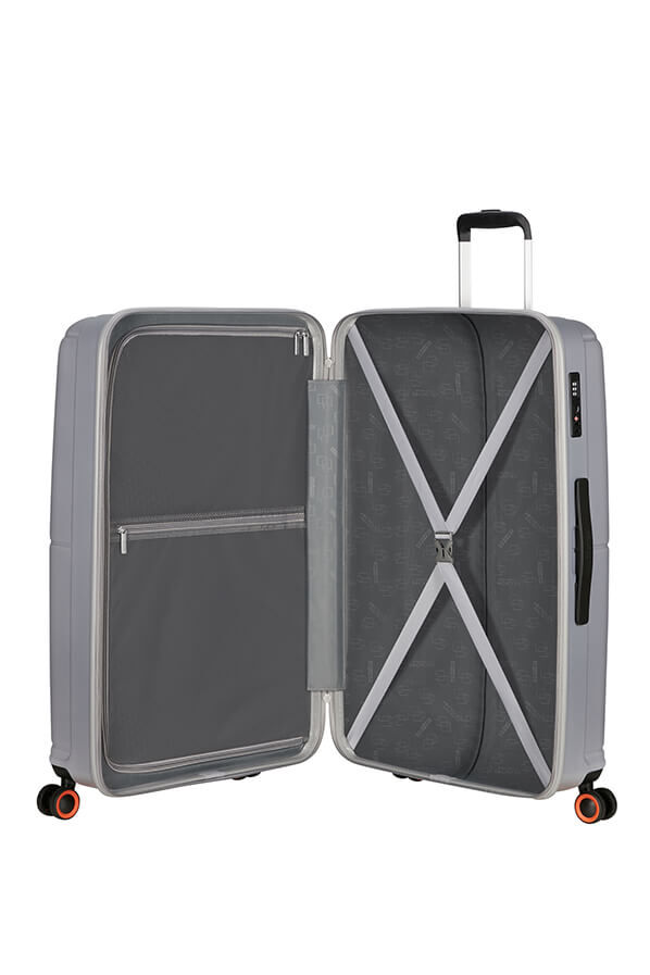 American Tourister Geopop Spinner 77/28 Tsa. 77cm  Argent M&eacute;tallique