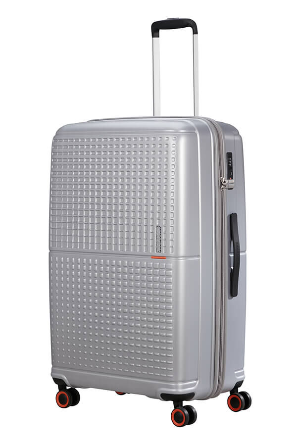 American Tourister Geopop Spinner 77/28 Tsa. 77cm  Argent M&eacute;tallique