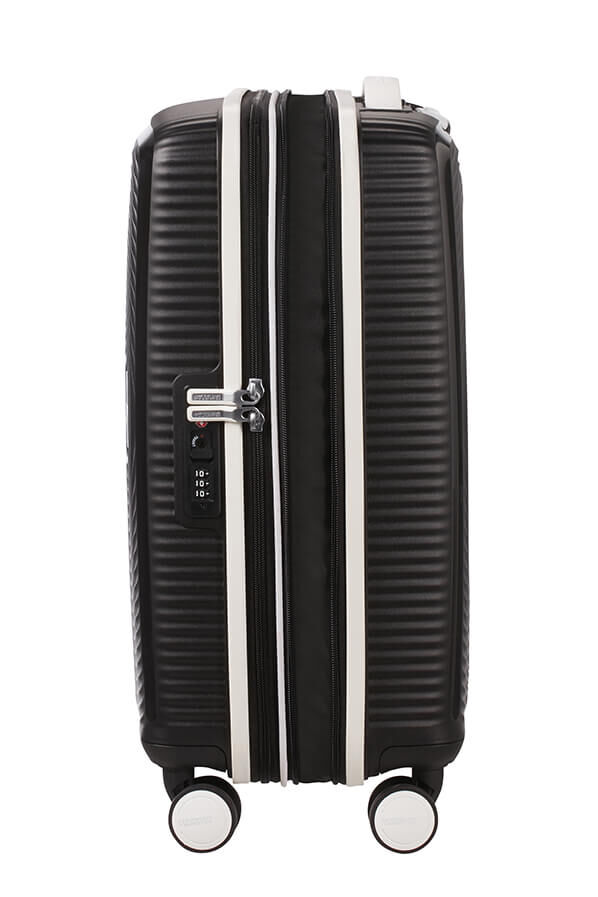 American Tourister Soundbox Spinner TSA Expandable 55cm  Black/White