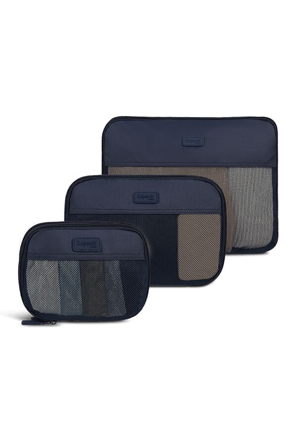 Lipault Lipault Travel Accessories Set Of 3 Compression Packing Cube  Navy Lipault Lipault Travel Accessories Set Of 3 Compression Packing Cube  Navy