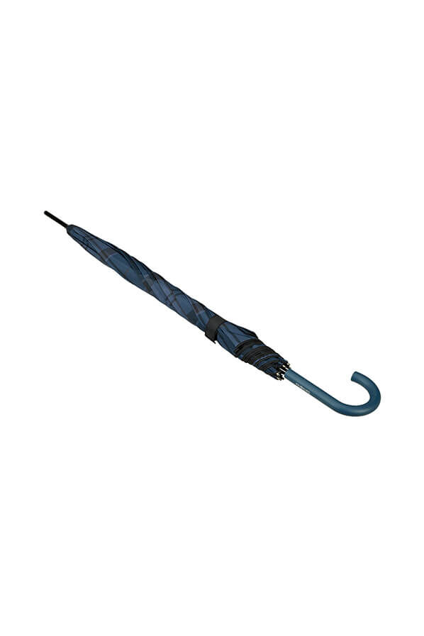 Samsonite Wood Classic S Stick Man Auto Open  Check Dark Blue Samsonite Wood Classic S Stick Man Auto Open  Check Dark Blue