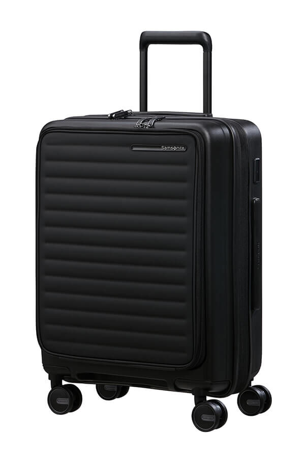 Samsonite Restackd Spinner Expandable Easy Access 55cm  Black Samsonite Restackd Spinner Expandable Easy Access 55cm  Black