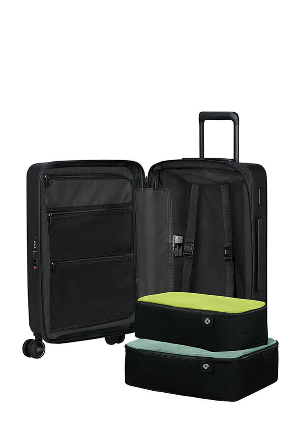 Samsonite Restackd Spinner Expandable 55cm  Black Samsonite Restackd Spinner Expandable 55cm  Black