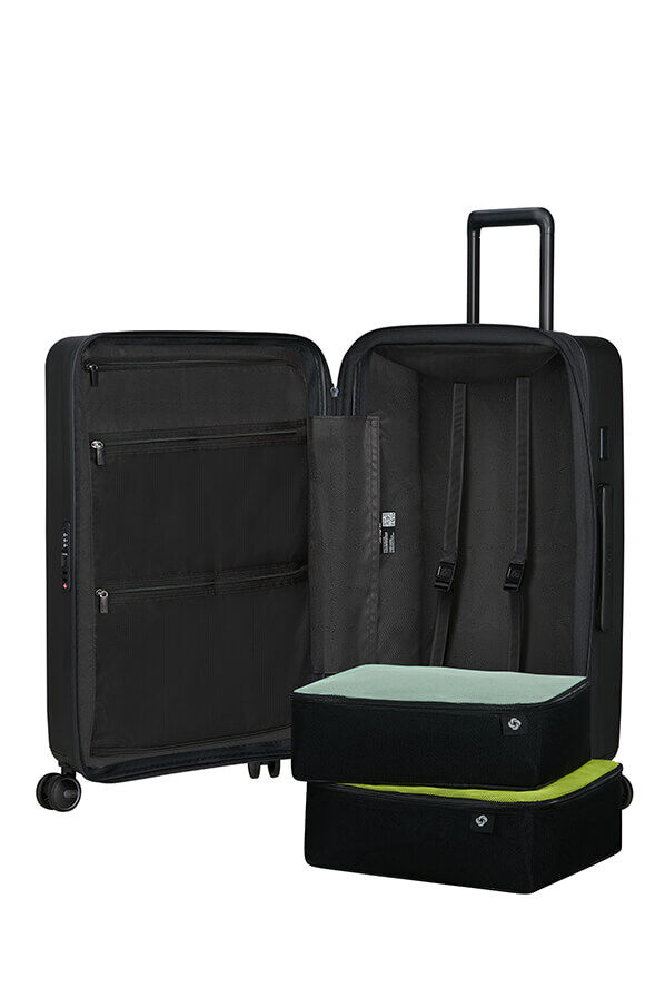 Samsonite Restackd Spinner Expandable 68cm  Black Samsonite Restackd Spinner Expandable 68cm  Black